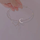 Delicate Star Moon Necklace Wedding Jewelry Party Gift