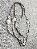 UNOde50 Knot String Pearl Necklace Silver