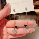 Unique Personality Tassel Peach Heart Earrings Party Jewelry Gift