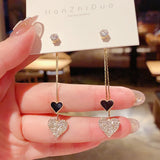 Unique Personality Tassel Peach Heart Earrings Party Jewelry Gift