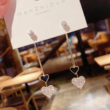 Unique Personality Tassel Peach Heart Earrings Party Jewelry Gift