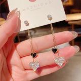 Unique Personality Tassel Peach Heart Earrings Party Jewelry Gift