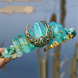 Bridal Crystal Moon Crown Tiara Hair Jewelry Headband
