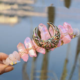 Bridal Crystal Moon Crown Tiara Hair Jewelry Headband