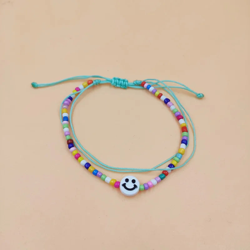 Bohemia Beads Smiling Face Bracelet Flowers Bracelet