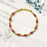 Geometric Ruby Zircon Chain Bracelet Sexy Red Zircon Party Jewelry