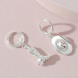Women Silver Western Cowgirl Earring Cowboy Accessories Metal Drop Earring