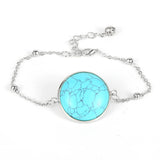 Women Moonstone Turquoises Charm Bracelet BOHO Jewelry