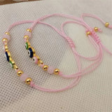 Punk Colorful Glass Evil Eyes Bracelet - Adjustable Women's Jewelry