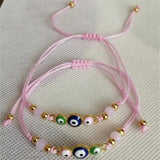 Punk Colorful Glass Evil Eyes Bracelet - Adjustable Women's Jewelry