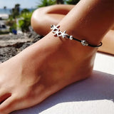 Bohemia Sea Stars Beads Leather Rope Anklet