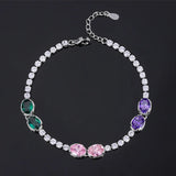 925 Silver Amethyst Gemstone Tennis Bracelet