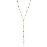 Y Shape Long Necklaces With Round Cz Tear Drop Charm
