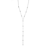 Y Shape Long Necklaces With Round Cz Tear Drop Charm