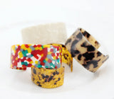 Bohemian Leopard Resin Open Cuff Bracelets