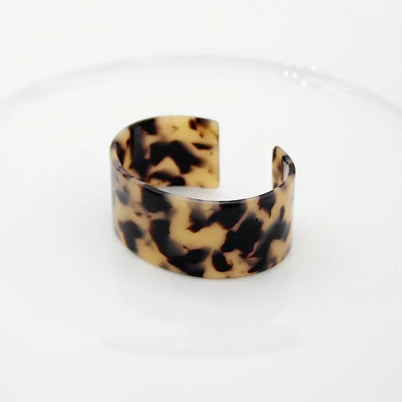 Bohemian Leopard Resin Open Cuff Bracelets
