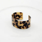 Bohemian Leopard Resin Open Cuff Bracelets