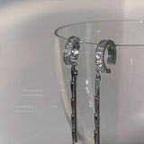 Zircon C Shape Tassel Ear Cuff No Piercing Earrings