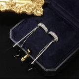 Zircon C Shape Tassel Ear Cuff No Piercing Earrings