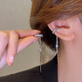 Zircon C Shape Tassel Ear Cuff No Piercing Earrings