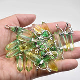 Colorful Glass Pillar Point Charm Pendants for Jewelry Making 24pcs/lot