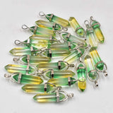 Colorful Glass Pillar Point Charm Pendants for Jewelry Making 24pcs/lot
