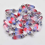 Glass Pillar Point Charm Pendants for Jewelry Making