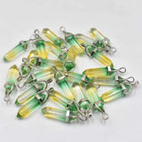 Colorful Glass Pillar Point Charm Pendants for Jewelry Making 24pcs/lot