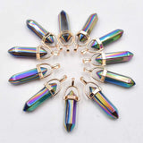 Natural Stone Pillar Point Pendulum Healing Pendants 24pcs