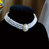 Elegant Clavicle Led Multilayer Pearl Necklace Women Jewelry