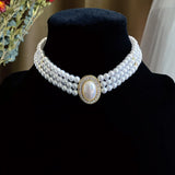 Elegant Clavicle Led Multilayer Pearl Necklace Women Jewelry