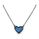 Heart Shaped Druzy Necklace Women Pendant