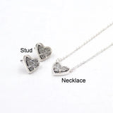 Heart Shaped Druzy Necklace Women Pendant