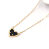 Heart Shaped Druzy Necklace Women Pendant