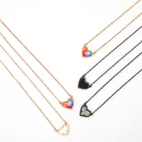 Heart Shaped Druzy Necklace Women Pendant