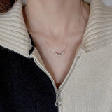 925 Silver Bead Necklace Women Clavicle Chain Jewelry
