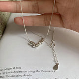 925 Silver Bead Necklace Women Clavicle Chain Jewelry