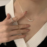925 Silver Bead Necklace Women Clavicle Chain Jewelry