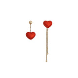 Red Heart Tassel Earrings with Zircon Sale