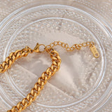 Dubai 18K Plated SS Cuban Chain Necklace CZ Star Charm Set