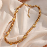 Dubai 18K Plated SS Cuban Chain Necklace CZ Star Charm Set
