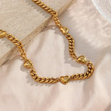 Dubai 18K Plated SS Cuban Chain Necklace CZ Star Charm Set