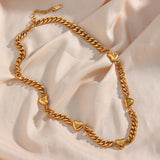 Dubai 18K Plated SS Cuban Chain Necklace CZ Star Charm Set