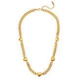 Dubai 18K Plated SS Cuban Chain Necklace CZ Star Charm Set