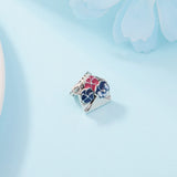 925 Silver Pansy Flower Envelope Dangle Charms for Bracelets