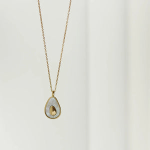 French Shell Avocado Fruit Necklace Clavicle Chain Titanium