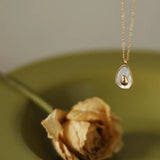 French Shell Avocado Fruit Necklace Clavicle Chain Titanium