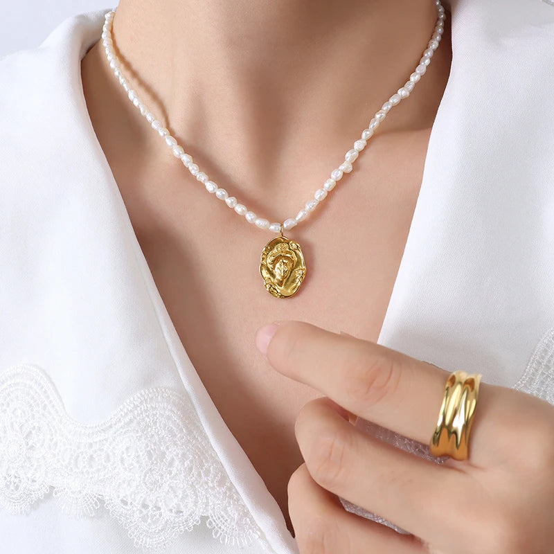 Freshwater Pearl Pendant Necklace for Women Girls