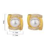 Freshwater Pearls Square Earrings Retro Women's Charms Jewelry