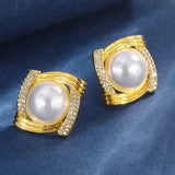 Freshwater Pearls Square Earrings Retro Women's Charms Jewelry